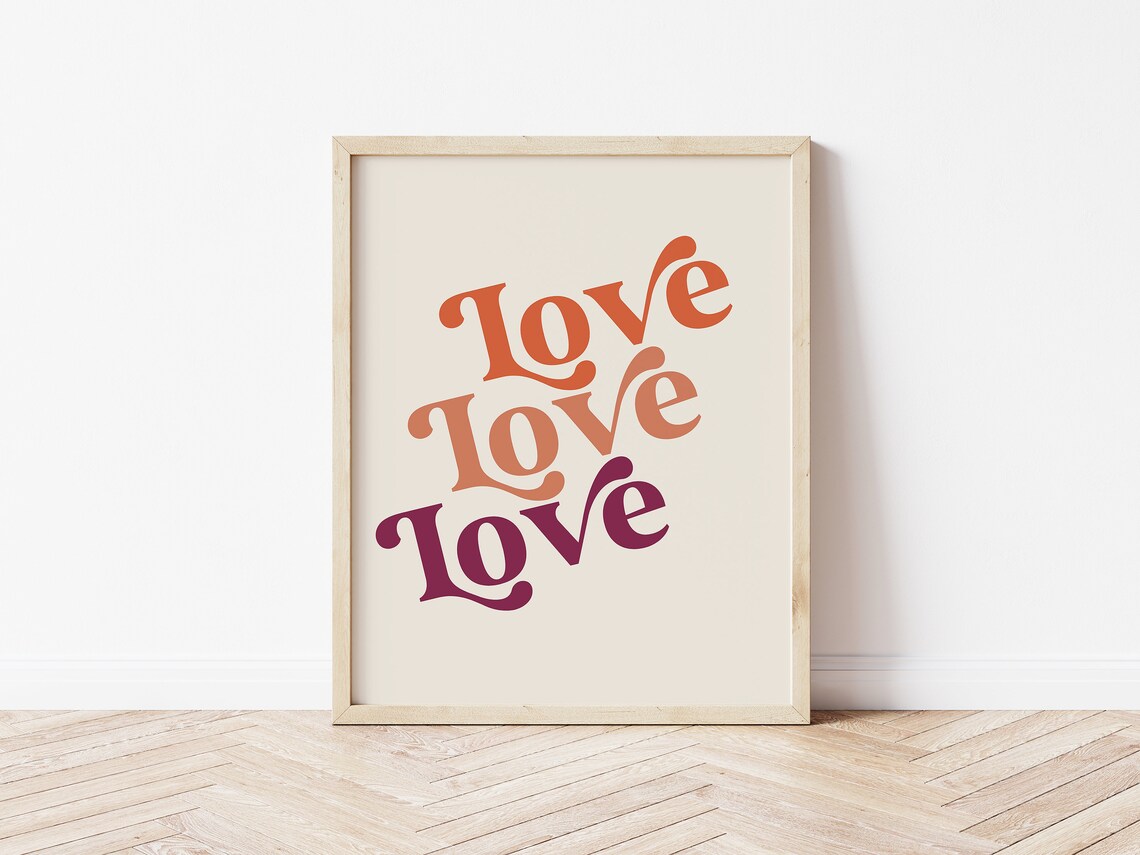 Love Print, Boho Retro Valentine's Day Art Print - Image 3