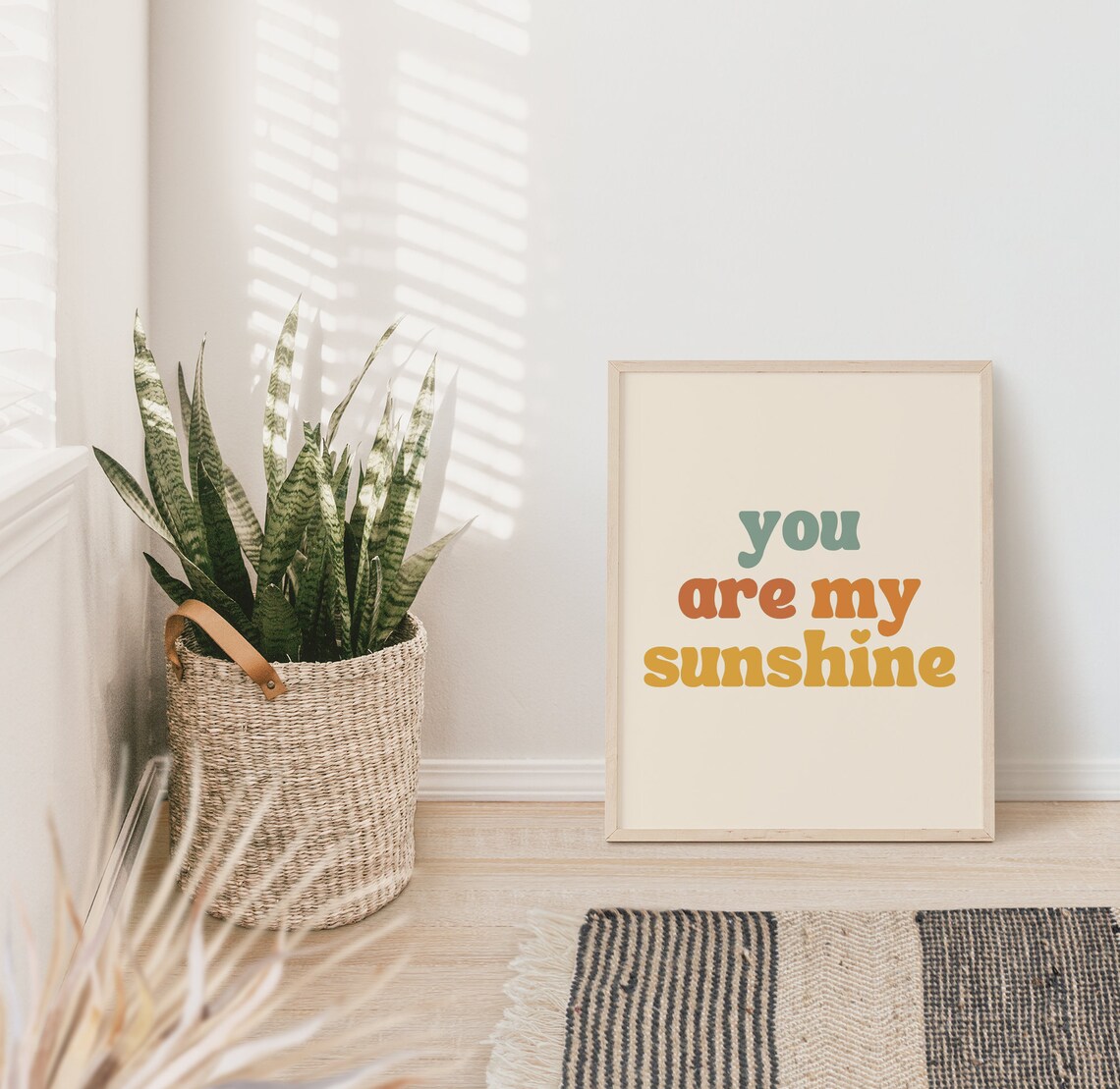 You Are My Sunshine Retro Typography Kids Room Poster - Image 3