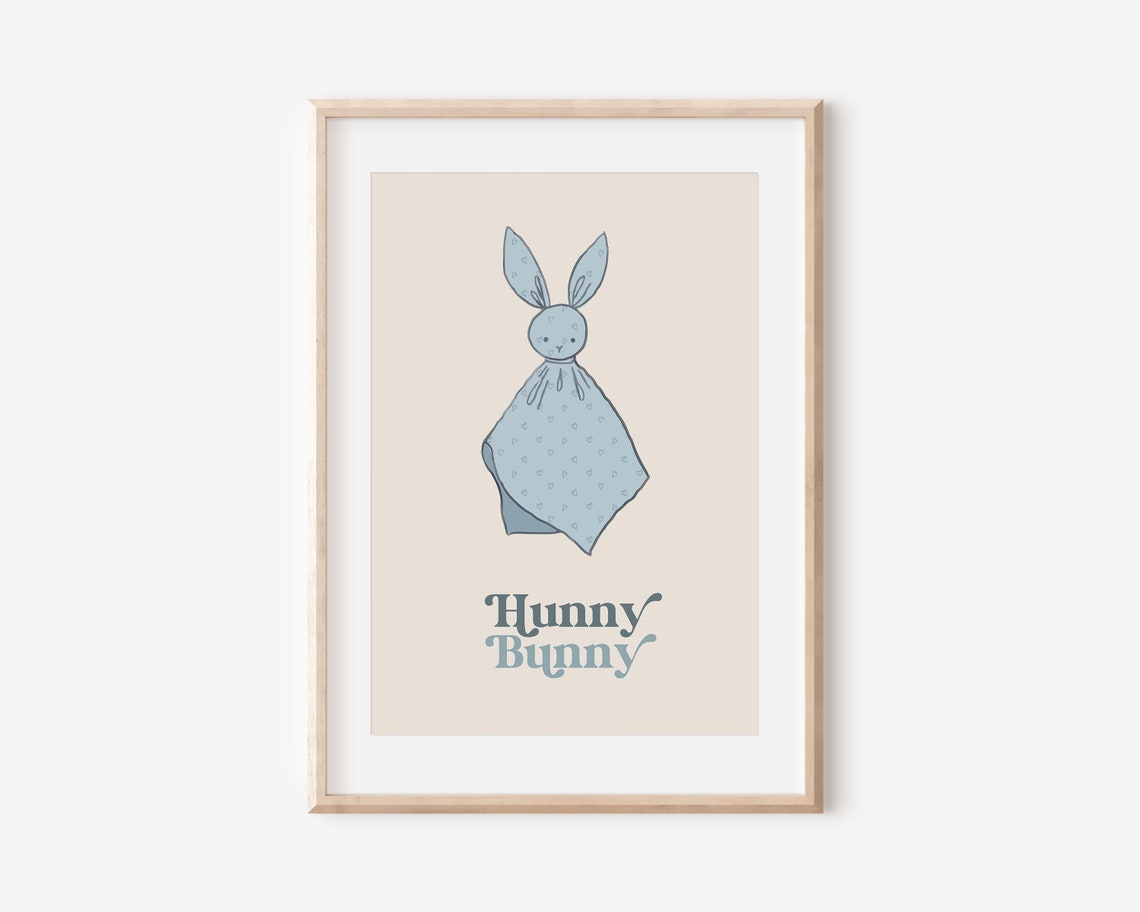 Sweet Cute Bunny Trio Easter Nursery Kids Room Minimal Wall Art - Image 3