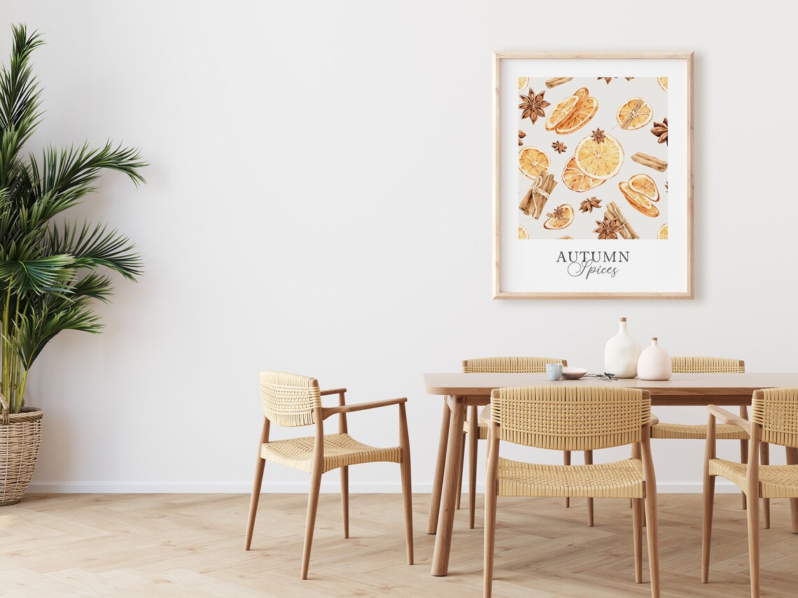 Autumn Spices Art Print, Fall Thanksgiving Kitchen Decor - Image 3