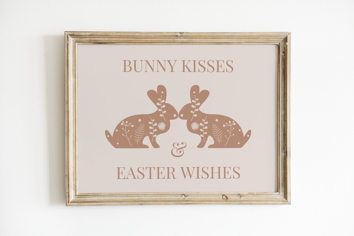 Bunny Kisses And Easter Wishes, Nursery Art Print - Image 2