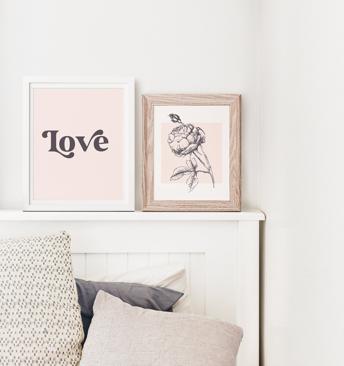 Minimalist Rose Sketch Art Print, Valentine Decor - Image 3