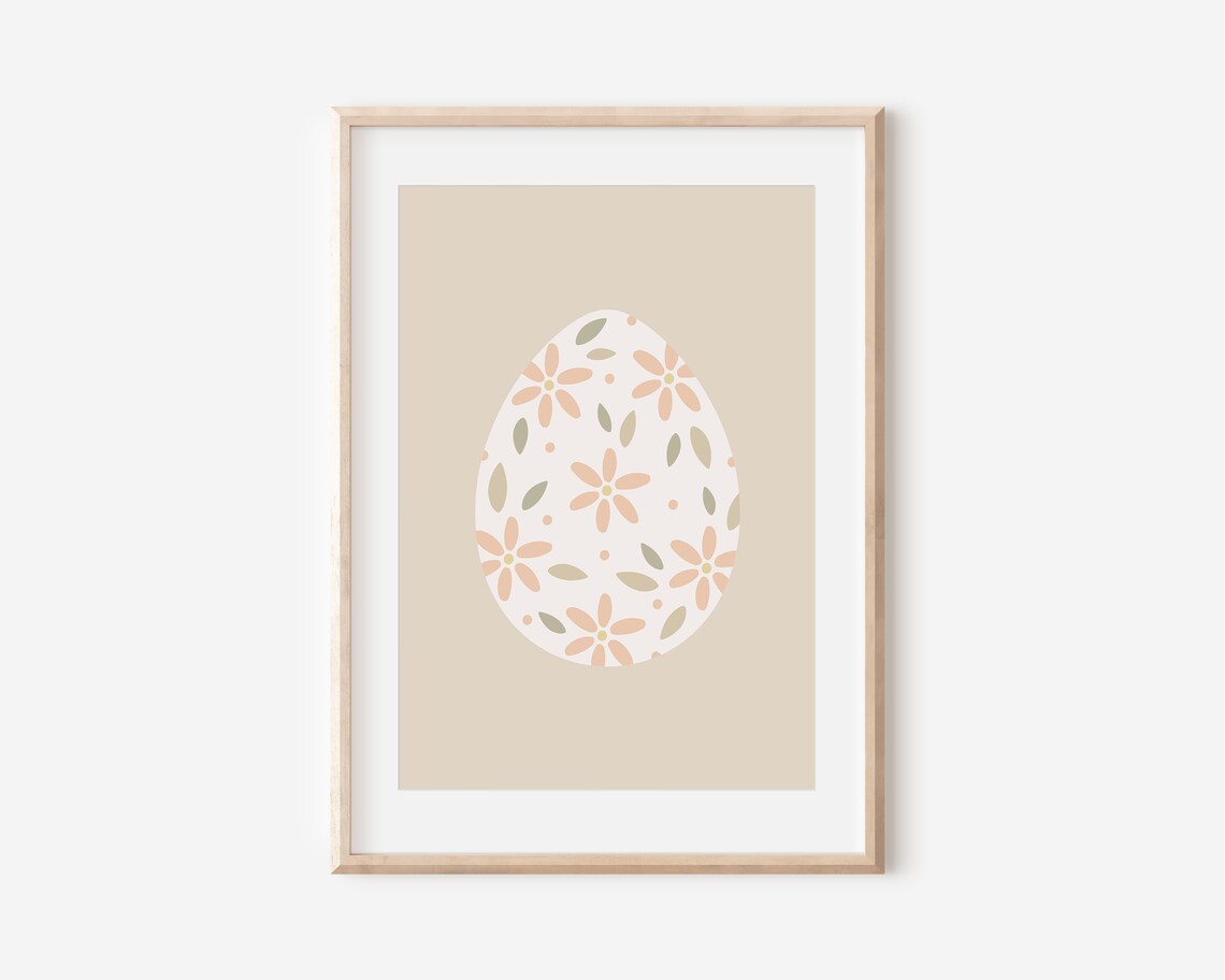 Floral Easter Egg Boho Easter Decor Art Print - Image 4