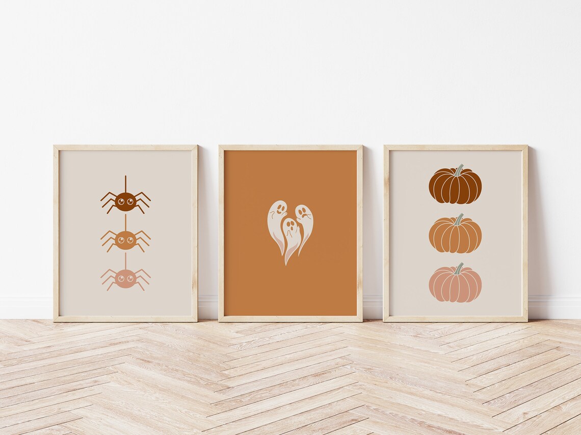 Cute Ghosts Halloween Poster for Kids' Room Decor - Image 2