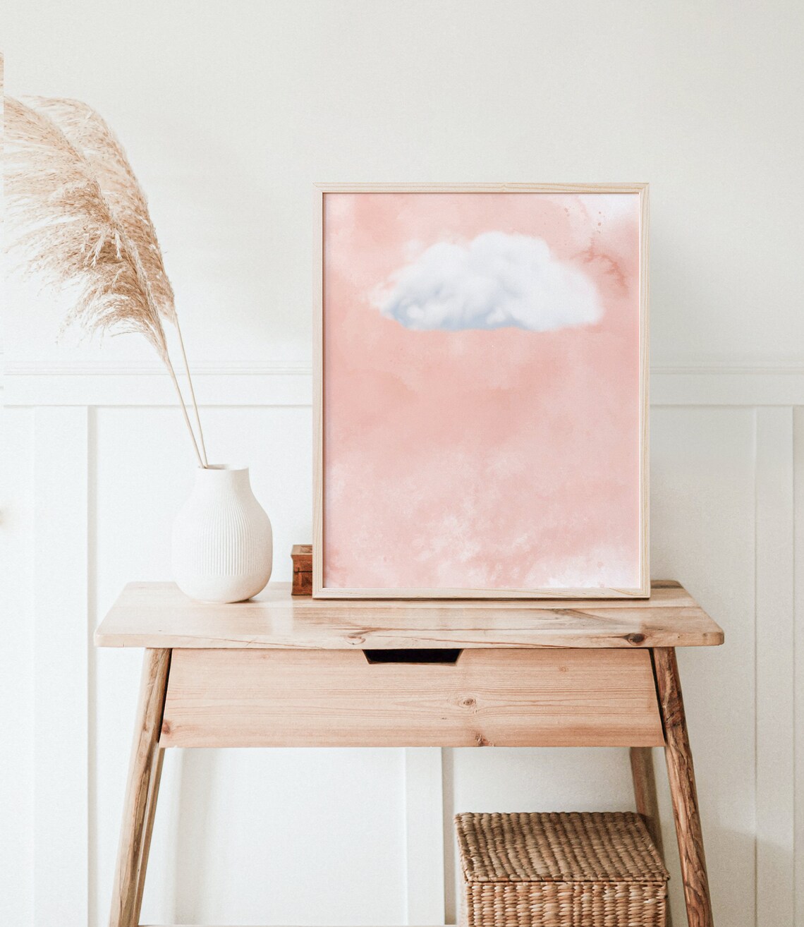 Pink Cloud Sky Art Print, Light Academia Decor - Image 3