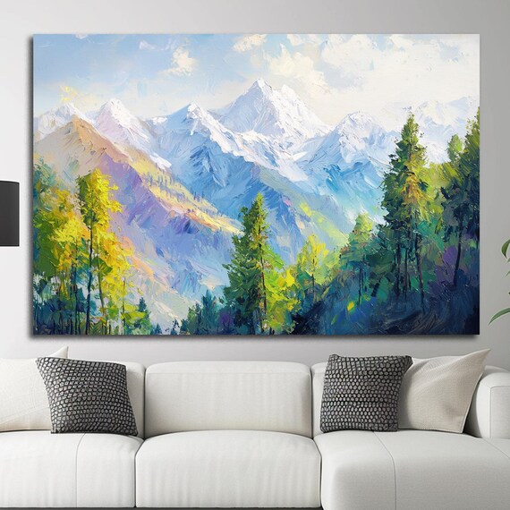 Landscape Art Mountain Wall Art Landscape Print Fall Artwork Wall Art Mountain Prints Mountain Print Winter Landscape Mountain