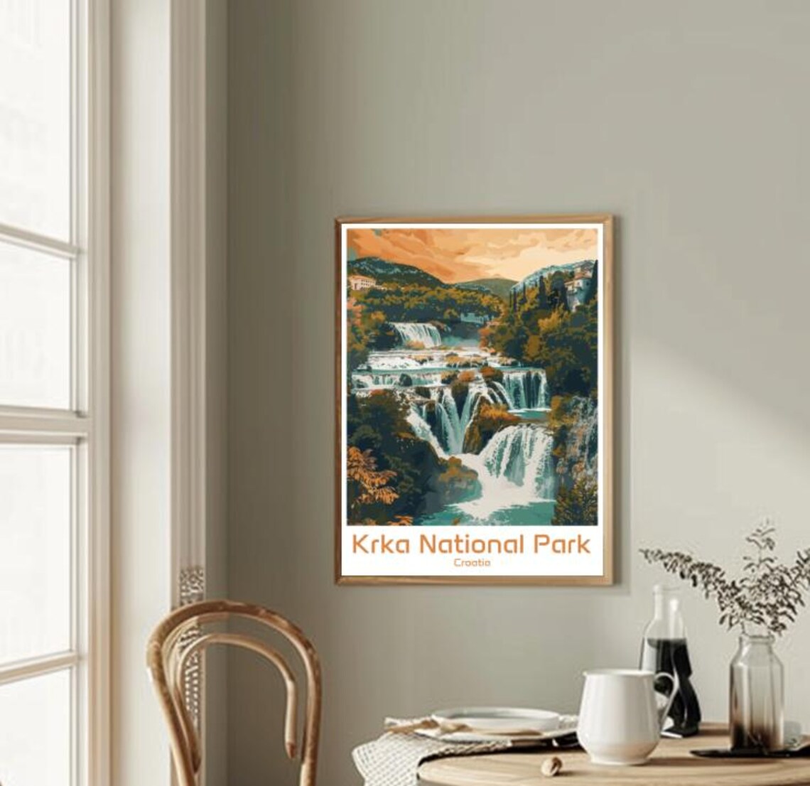 Krka National Park Croatia Tiered Waterfalls Valley Scenic Poster - Image 2