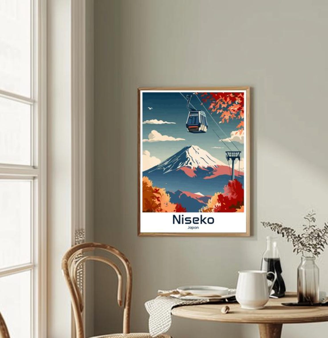 Niseko Japan Gondola Cabin Autumn Foliage Mountain Peak Poster - Image 2
