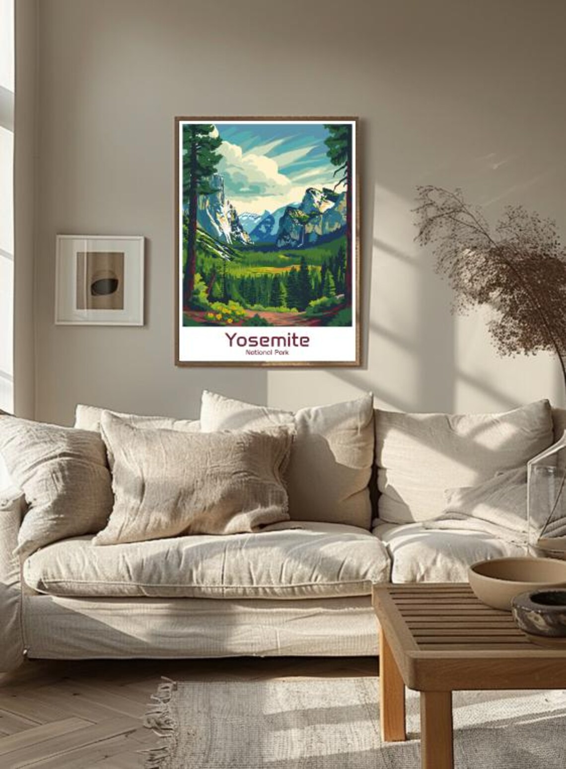 Yosemite National Park Granite Valley Waterfall and Pines Poster - Image 3