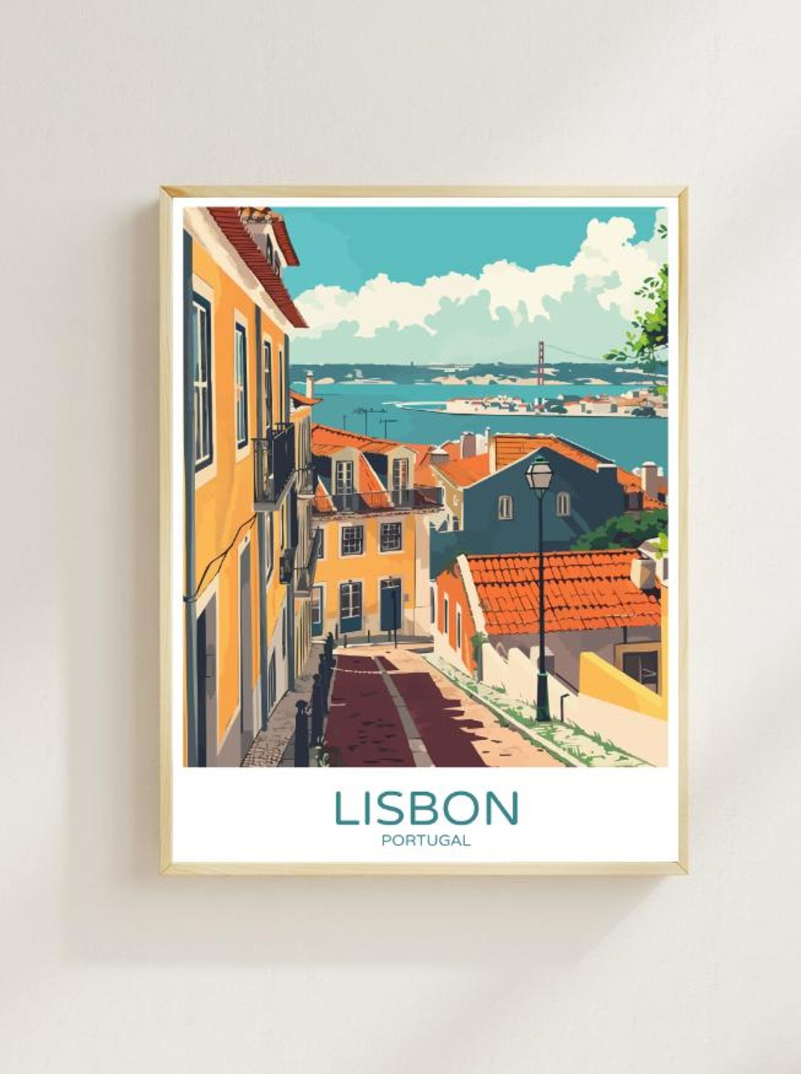 Lisbon Travel Postermodern Skyline Wall Art Portuguese Cityscape Print Lisbon Portugal Decor Minimalist Travel Gift Europe Artwork For Home