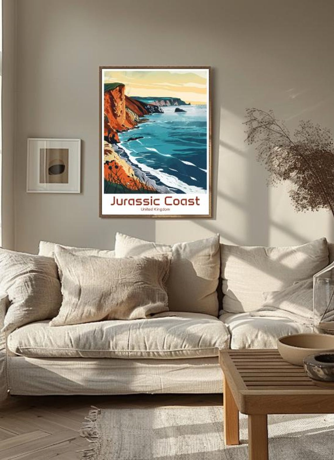 Jurassic Coast Dorset Red Cliffs Dramatic Turquoise Sea Poster - Image 3
