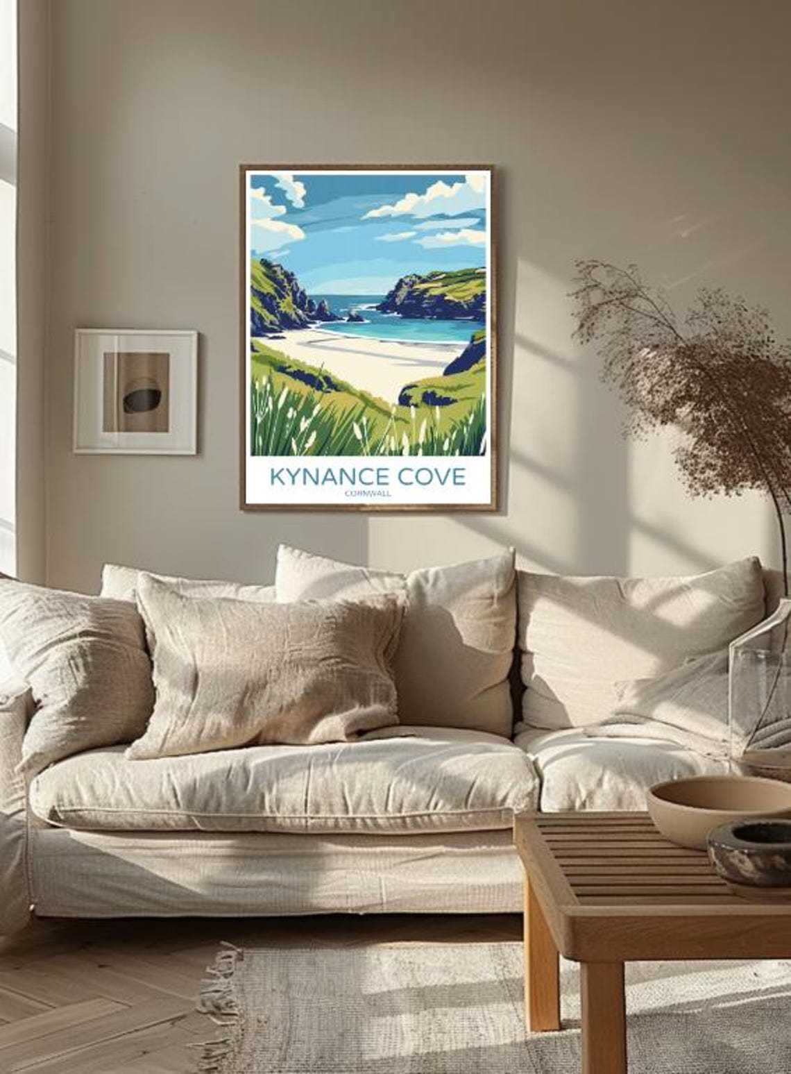 Kynance Cove Cornwall Turquoise Water Beach Cliffs Travel Poster - Image 2