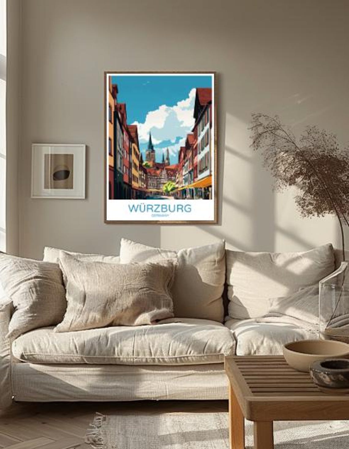 Wrzburg Germany Travel Poster Historic City Wall Art Marienberg Fortress Print German Landscape Artwork Vintage Travel Poster - Image 2