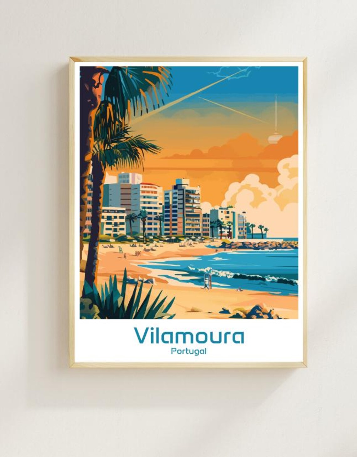 Vilamoura Portugal Algarve Beach Resort Skyline Sunset Art Poster