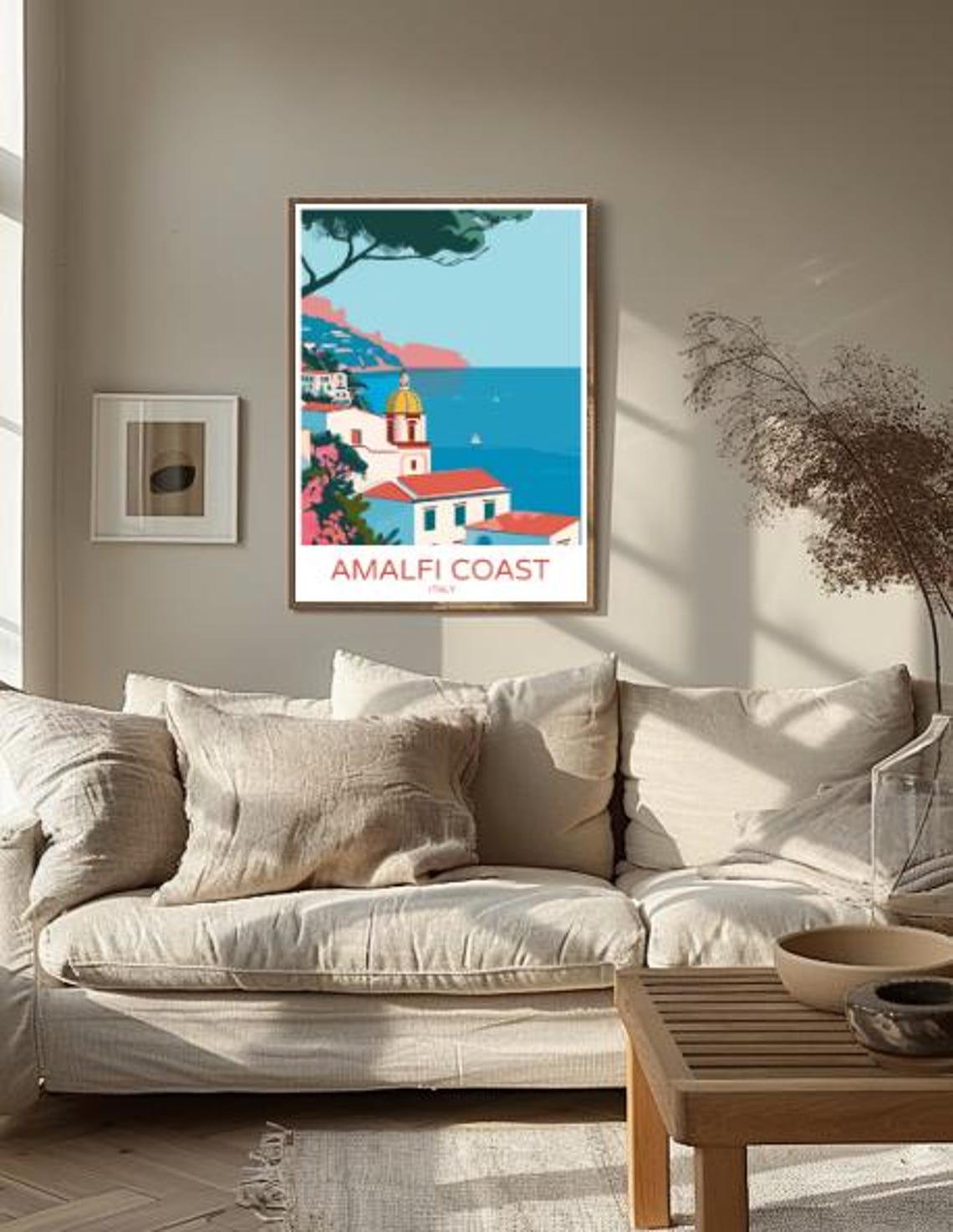 Amalfi Coast Italy Travel Poster Scenic Coastal Wall Art Of Positano Mediterranean Views Amalfi Print Italy Travel Art Seaside Decor - Image 2