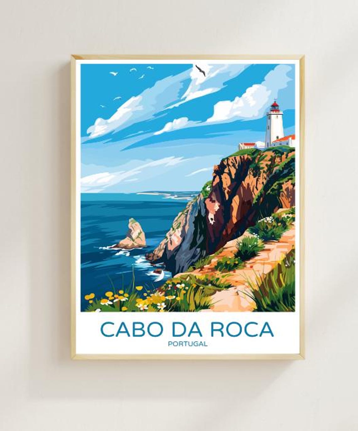 Cabo da Roca Portugal Cliff Lighthouse Dramatic Coastline Poster