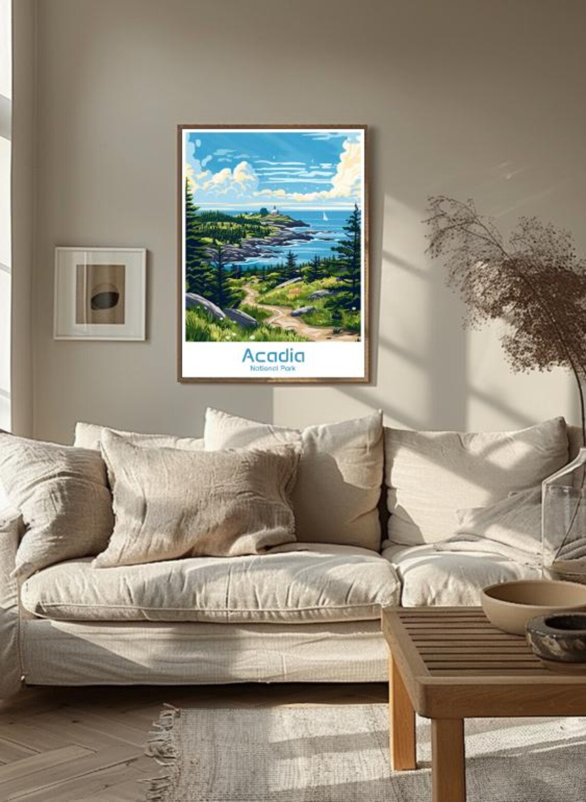 Acadia National Park Maine Coastal Trail Lighthouse Travel Poster - Image 3