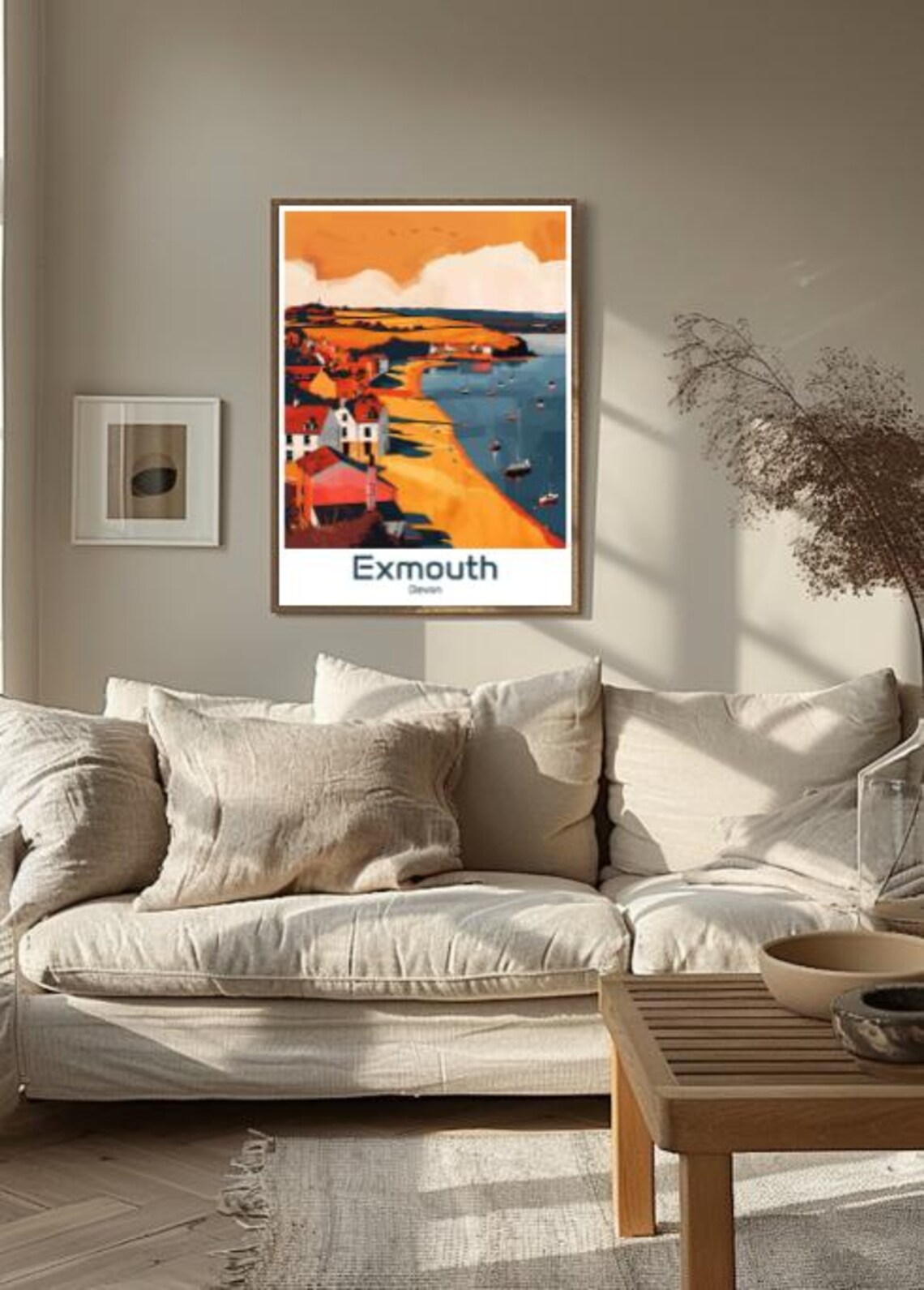 Exmouth Devon Coastal Sunset Beach Fishing Boats Seaside Poster - Image 3
