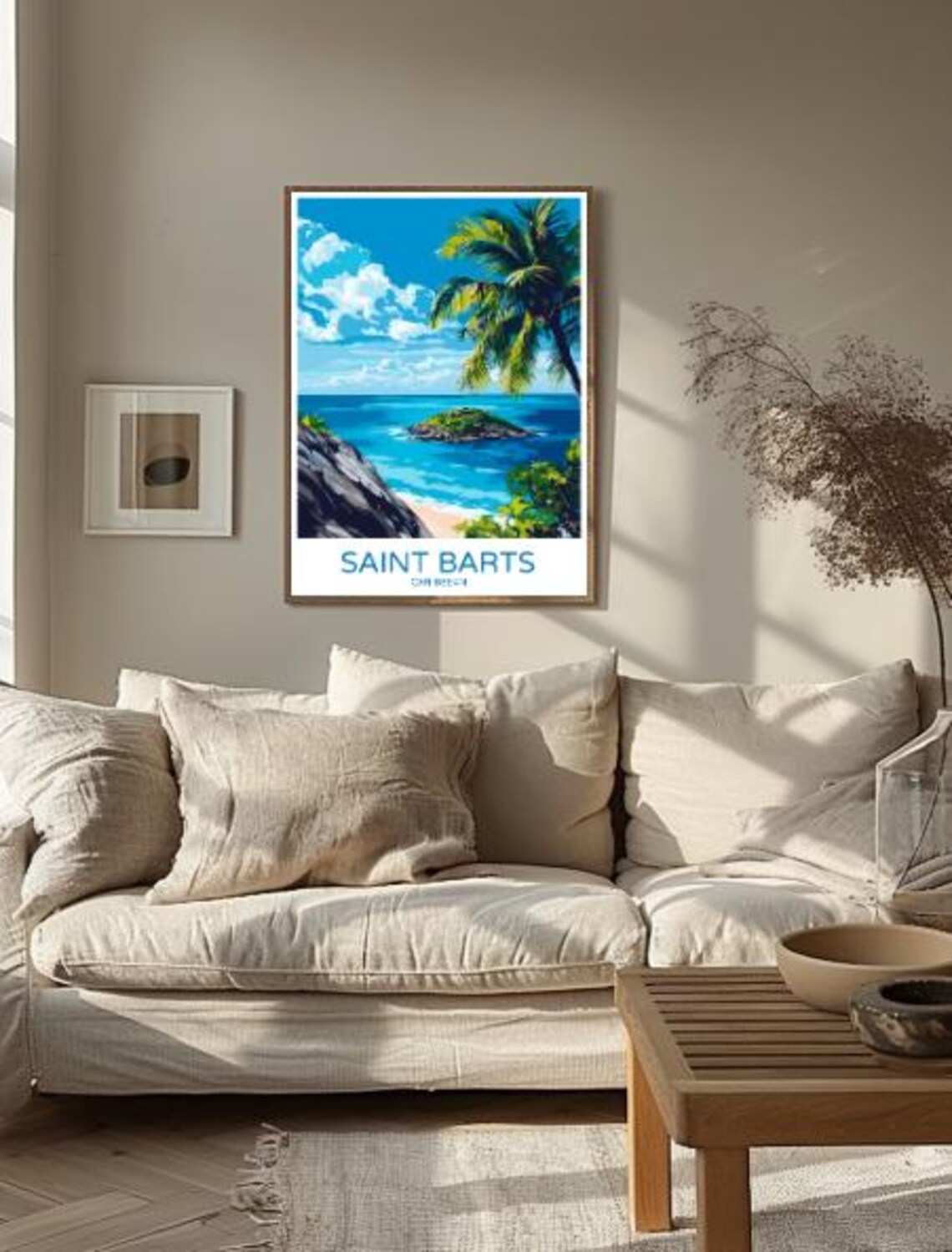 Saint Barts Caribbean Island Palm Beach Tropical Travel Poster - Image 2