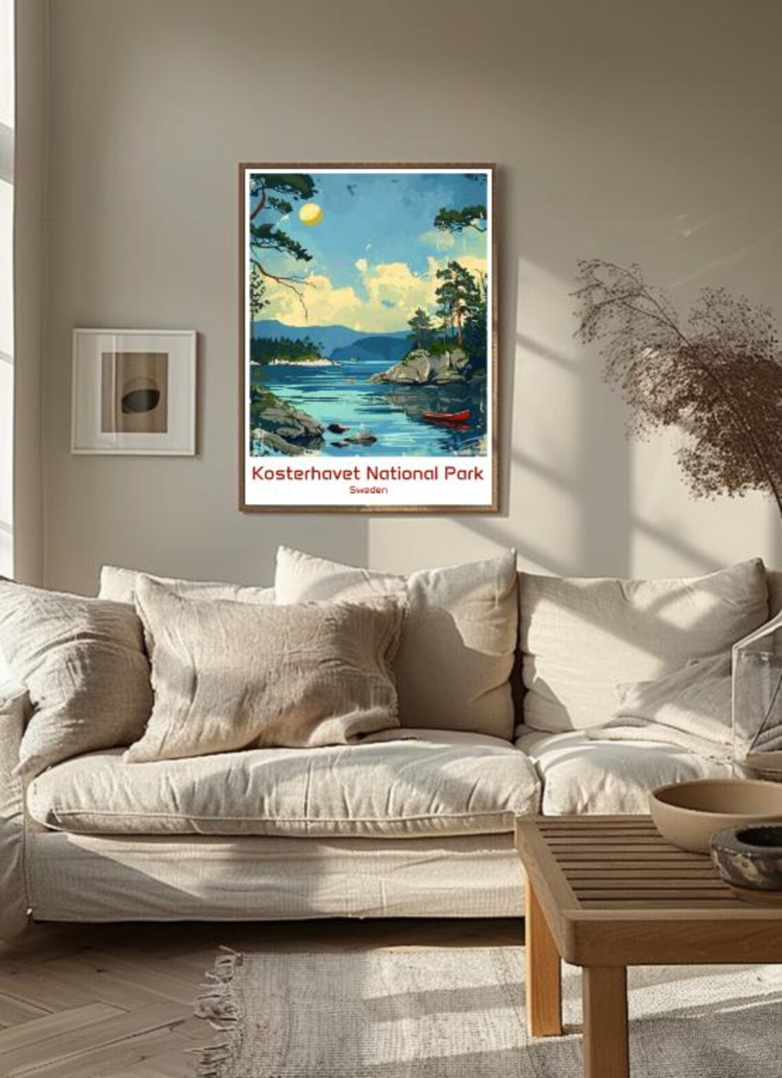 Kosterhavet National Park Sweden Rocky Coast Canoe Scene Poster - Image 3