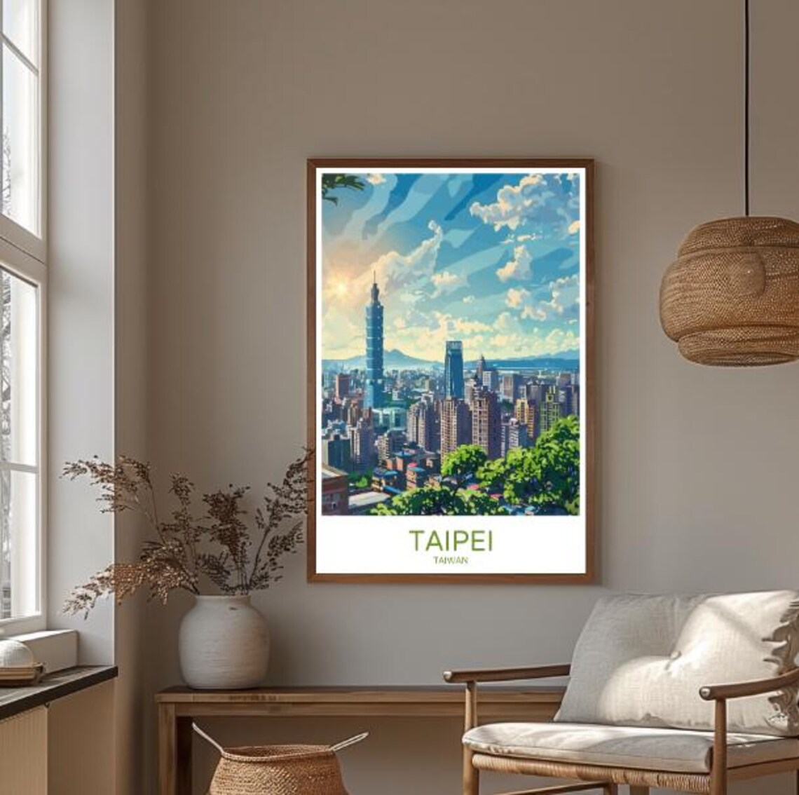 Taipei 101 Tower City Skyline at Sunrise Taiwan Metropolis Poster - Image 3