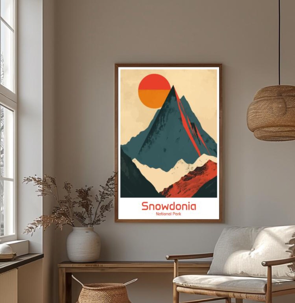 Snowdonia National Park Wales Mountain Peak Sunset Travel Poster - Image 4