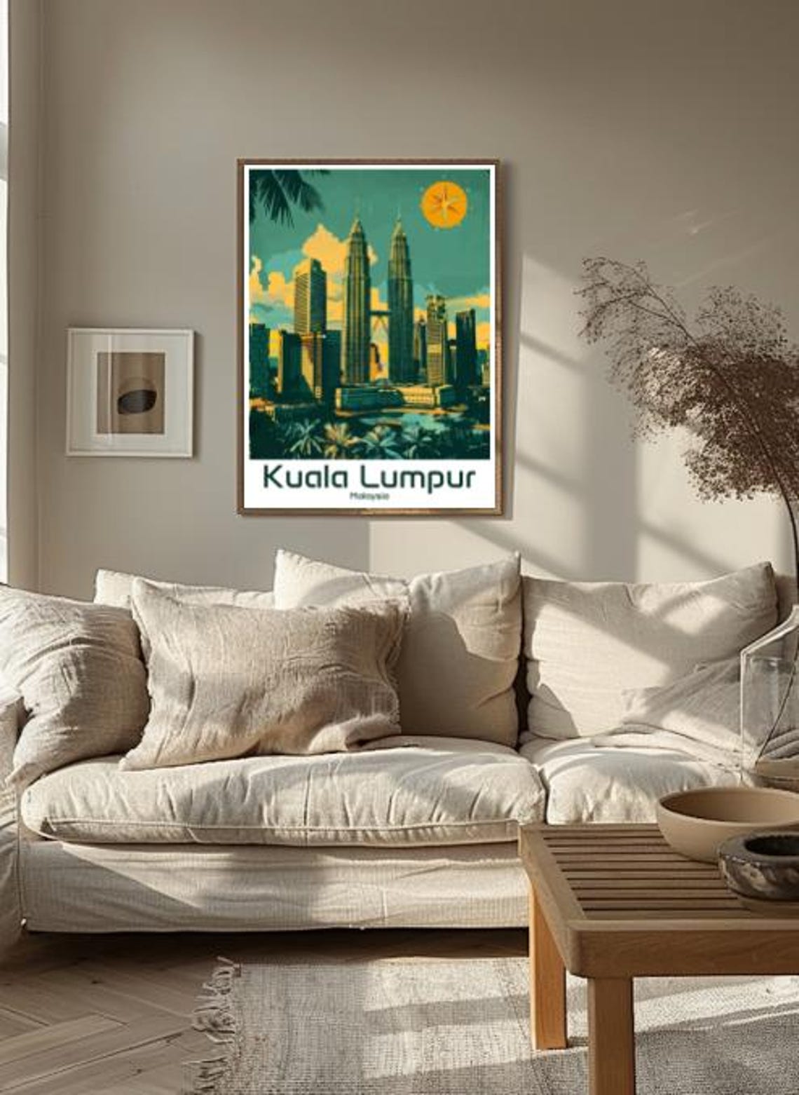 Kuala Lumpur Malaysia Petronas Twin Towers Skyline Palms Poster - Image 3