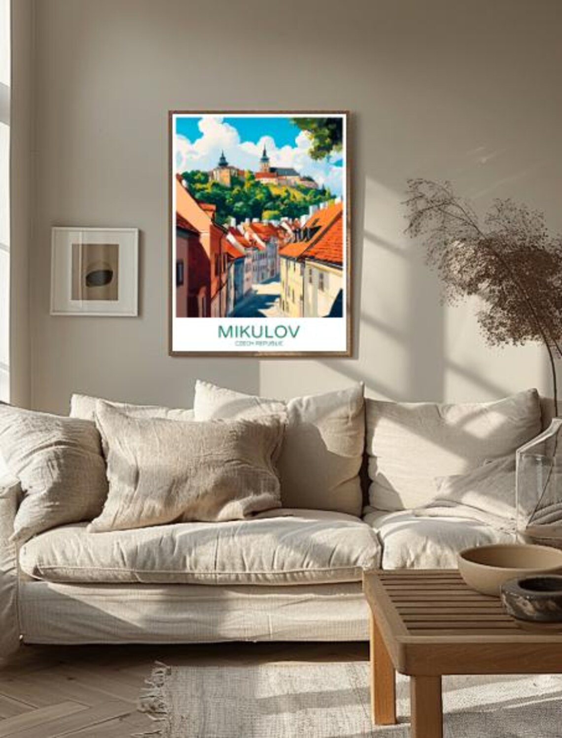 Mikulov Czech Republic Travel Poster with the Castle Above Old Town - Image 2