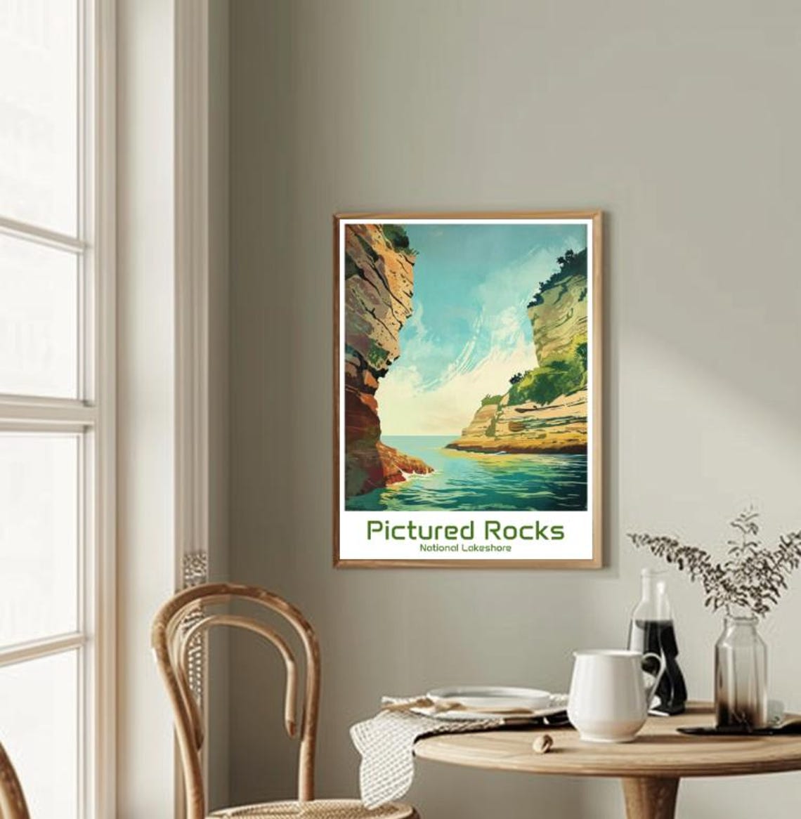 Pictured Rocks National Lakeshore Sandstone Cliffs Lake Poster - Image 2