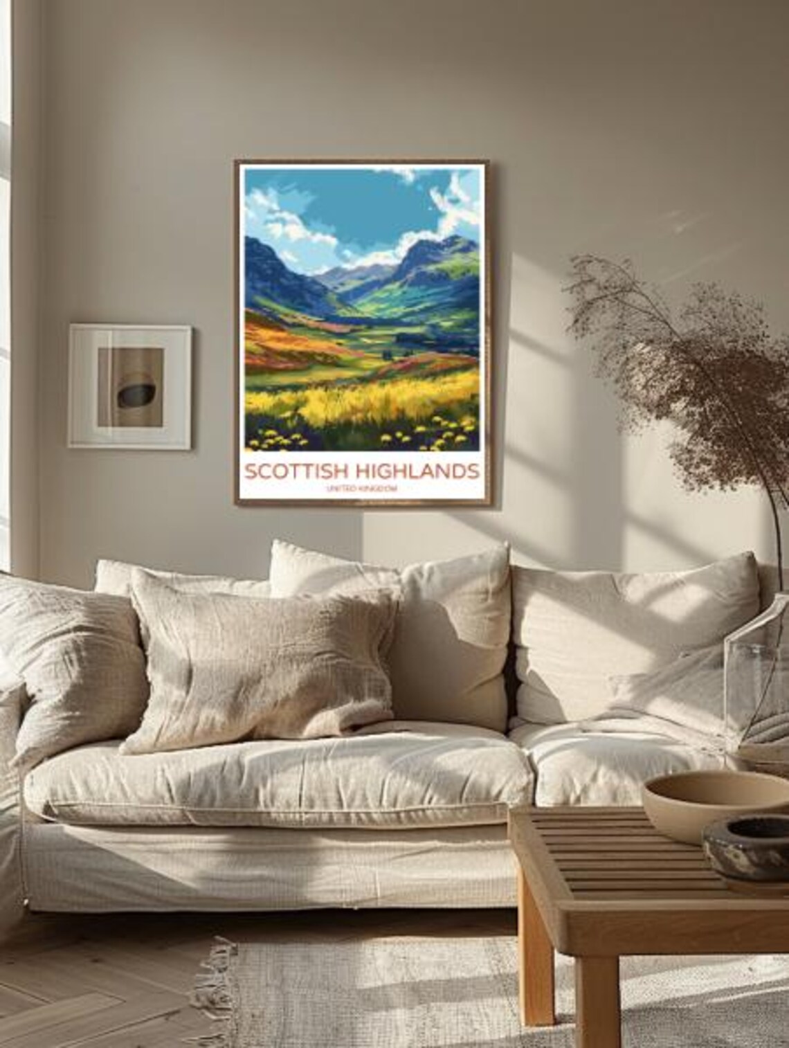 Scottish Highlands United Kingdom Valley Poster With Wildflower Meadow - Image 2