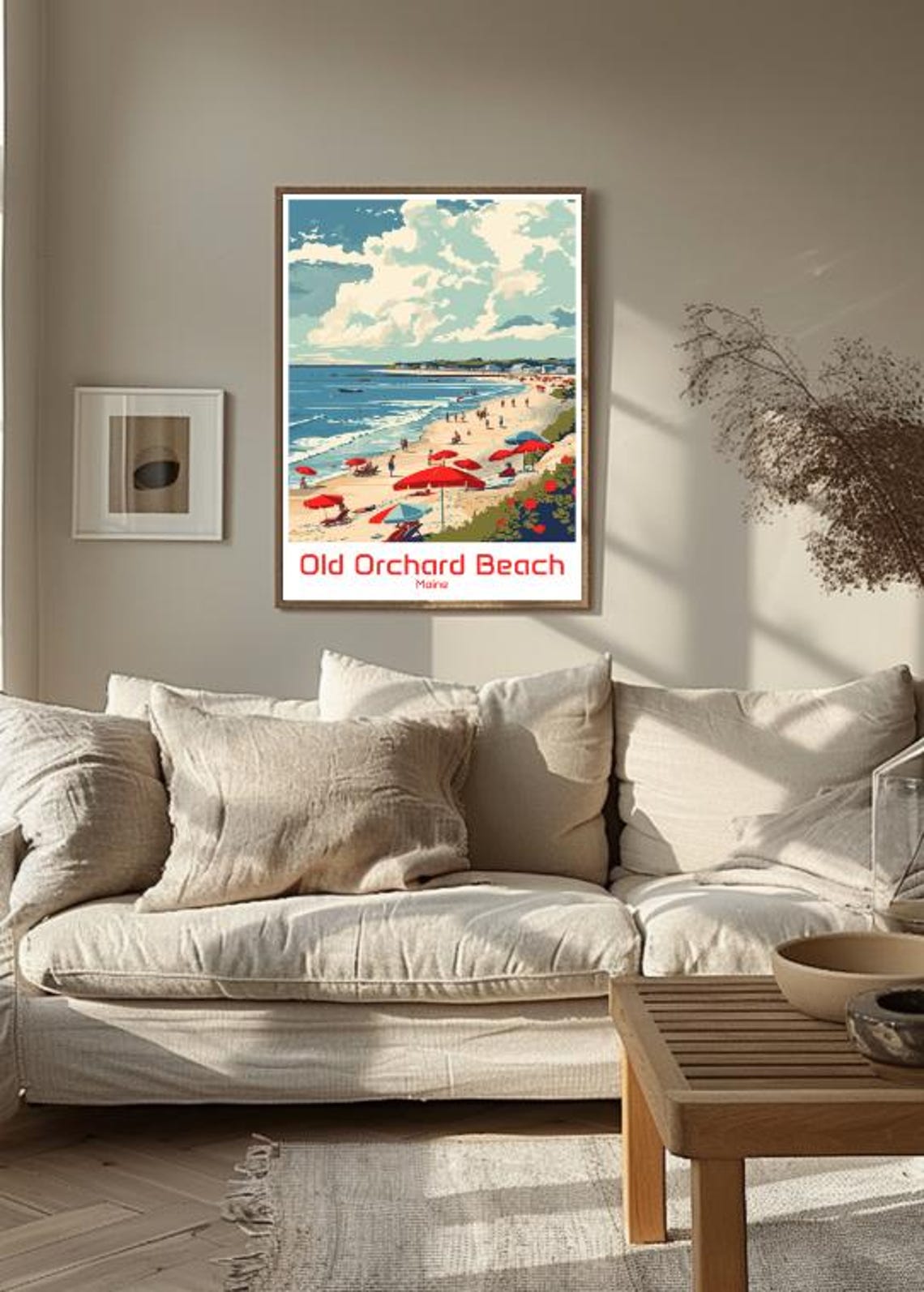 Old Orchard Beach Maine Vintage Beach Umbrellas Travel Poster - Image 3