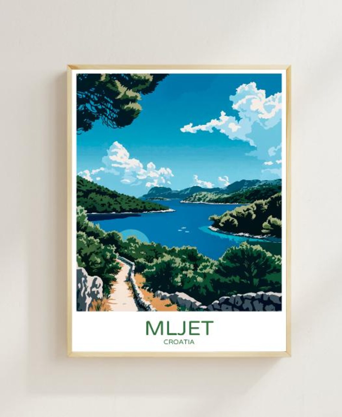 Mljet Croatia National Park Forest Trails Island Travel Poster