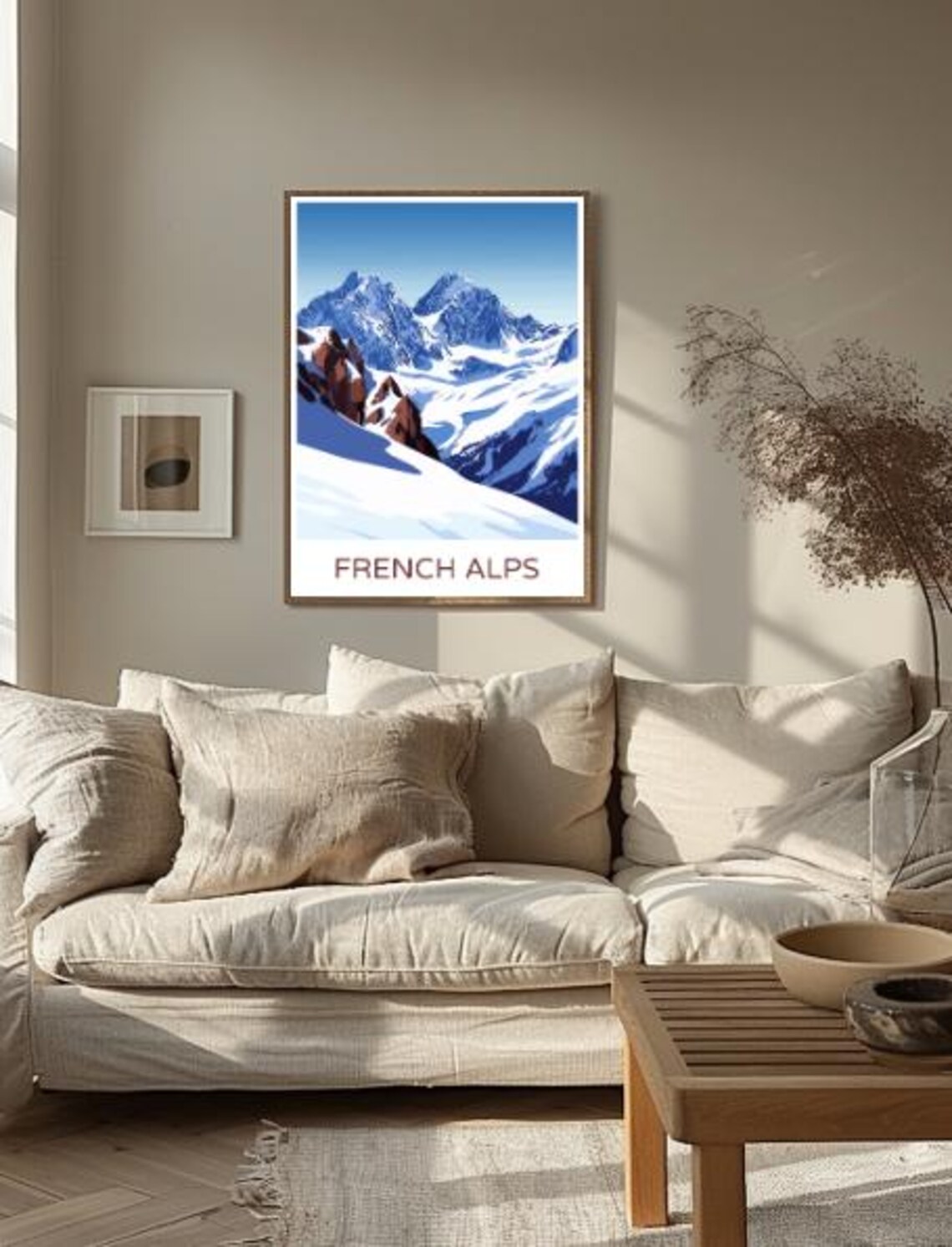 French Alps Snowy Mountain Peaks Winter Alpine Summit Poster - Image 2