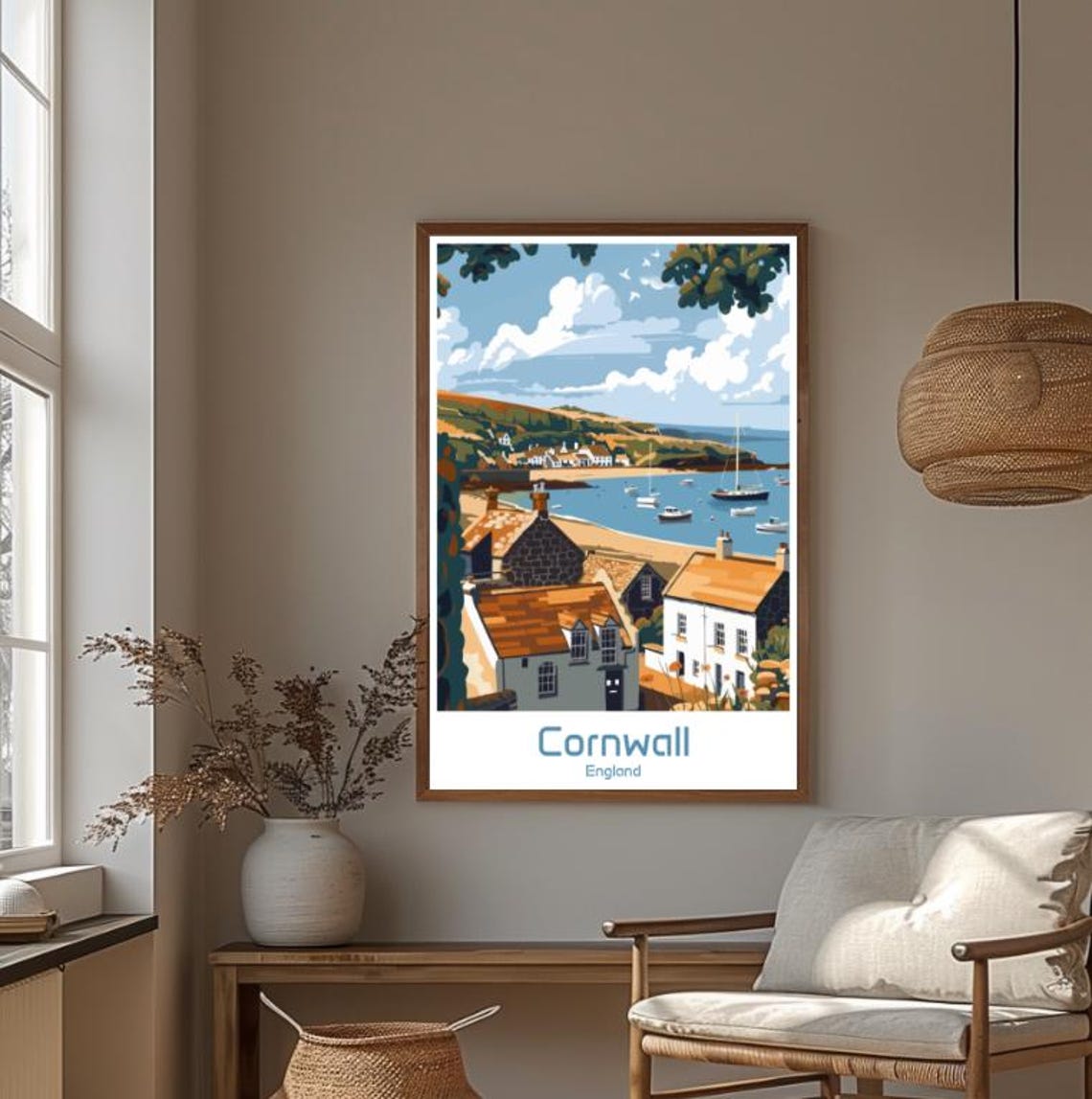 Cornwall England Fishing Village Harbor Seaside Travel Poster - Image 4