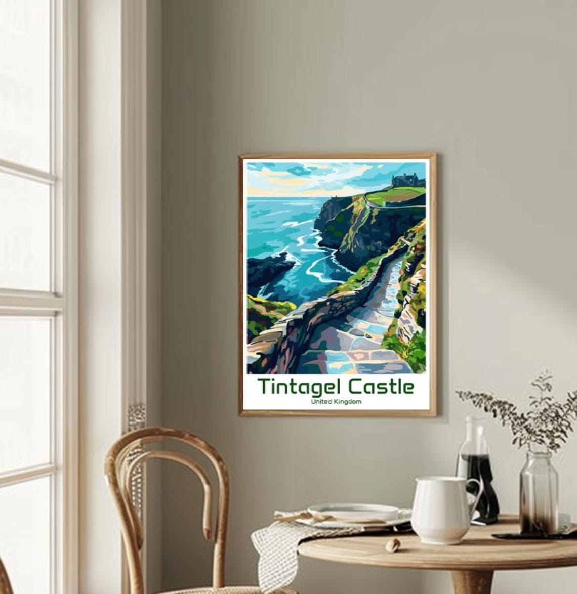Tintagel Castle Cornwall Clifftop Ruins Ocean Path Travel Poster - Image 2