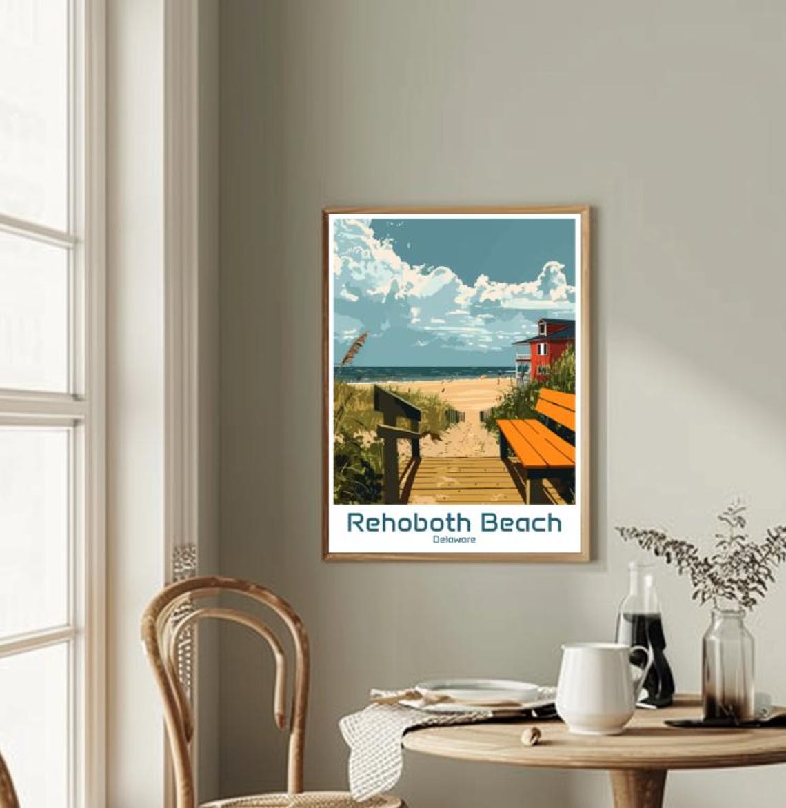 Rehoboth Beach Delaware Boardwalk Dunes Ocean View Travel Poster - Image 2