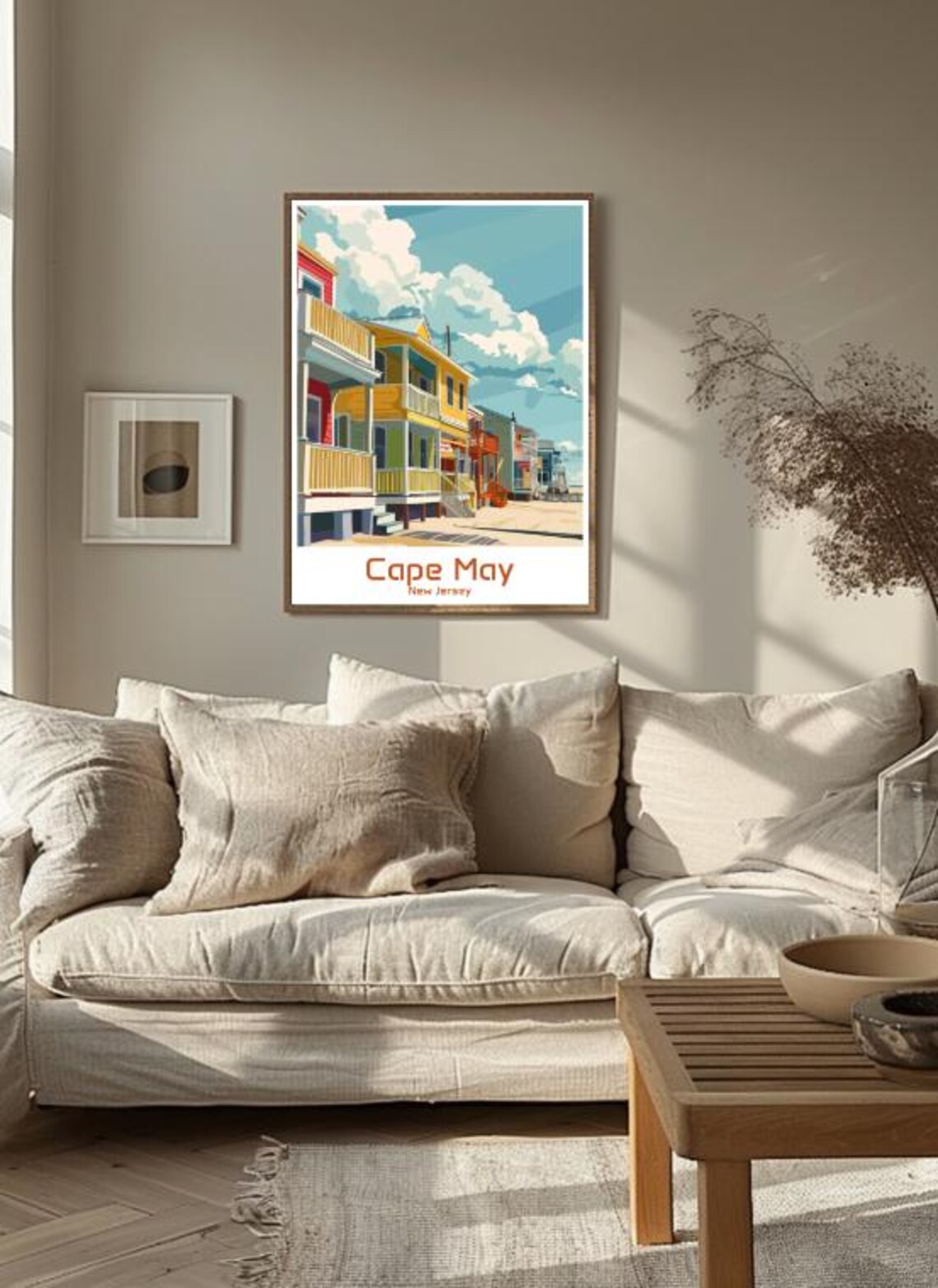 Cape May New Jersey Colorful Beach Houses Retro Travel Poster - Image 3