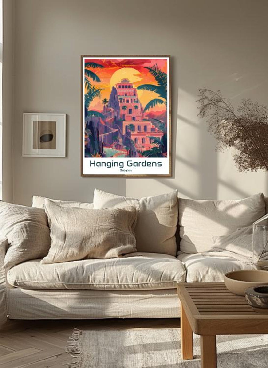 Hanging Gardens Of Babylon Ancient Wonder Sunset Palm Oasis Poster - Image 3