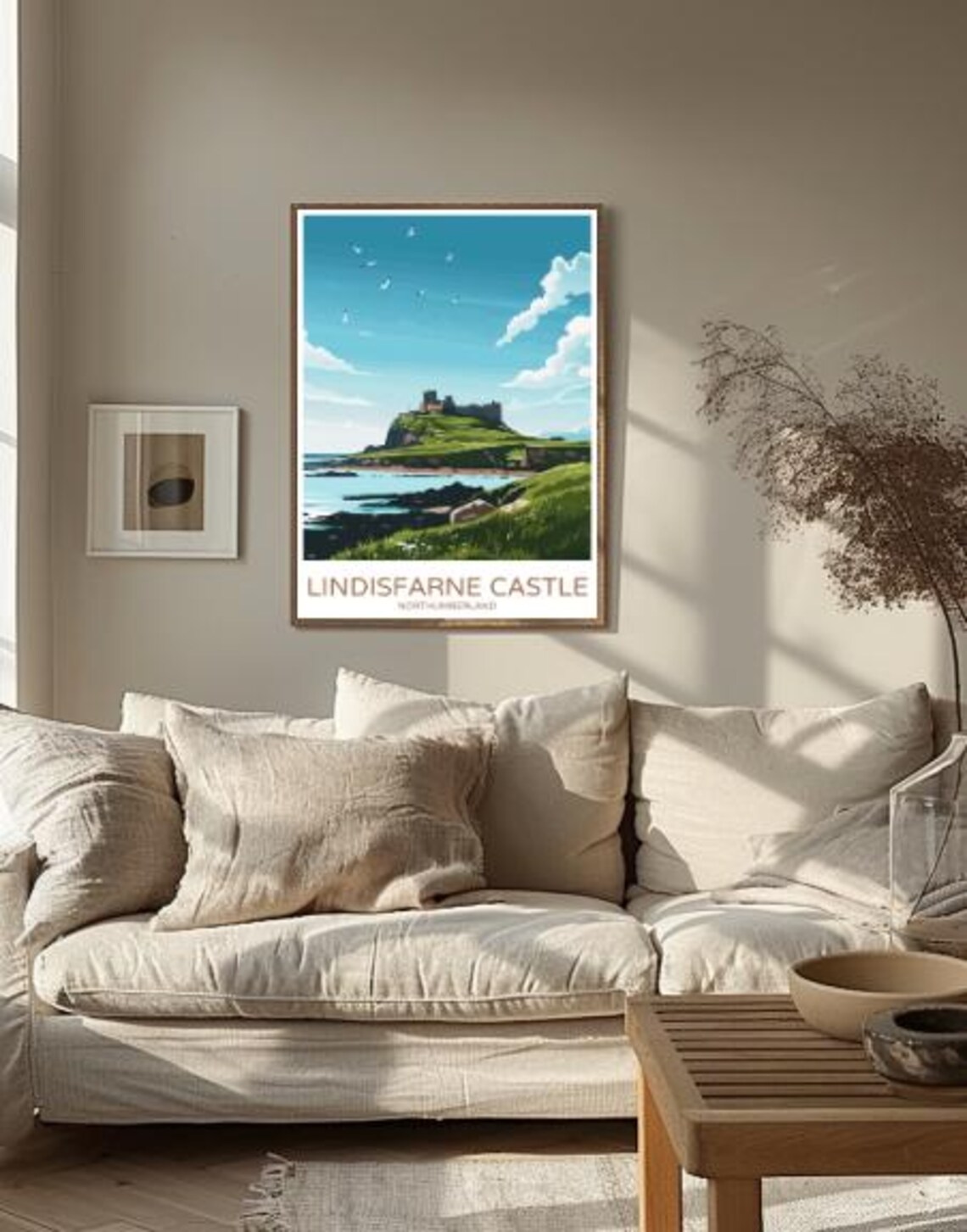 Lindisfarne Castle Northumberland Seaside Cliffs Travel Poster - Image 3