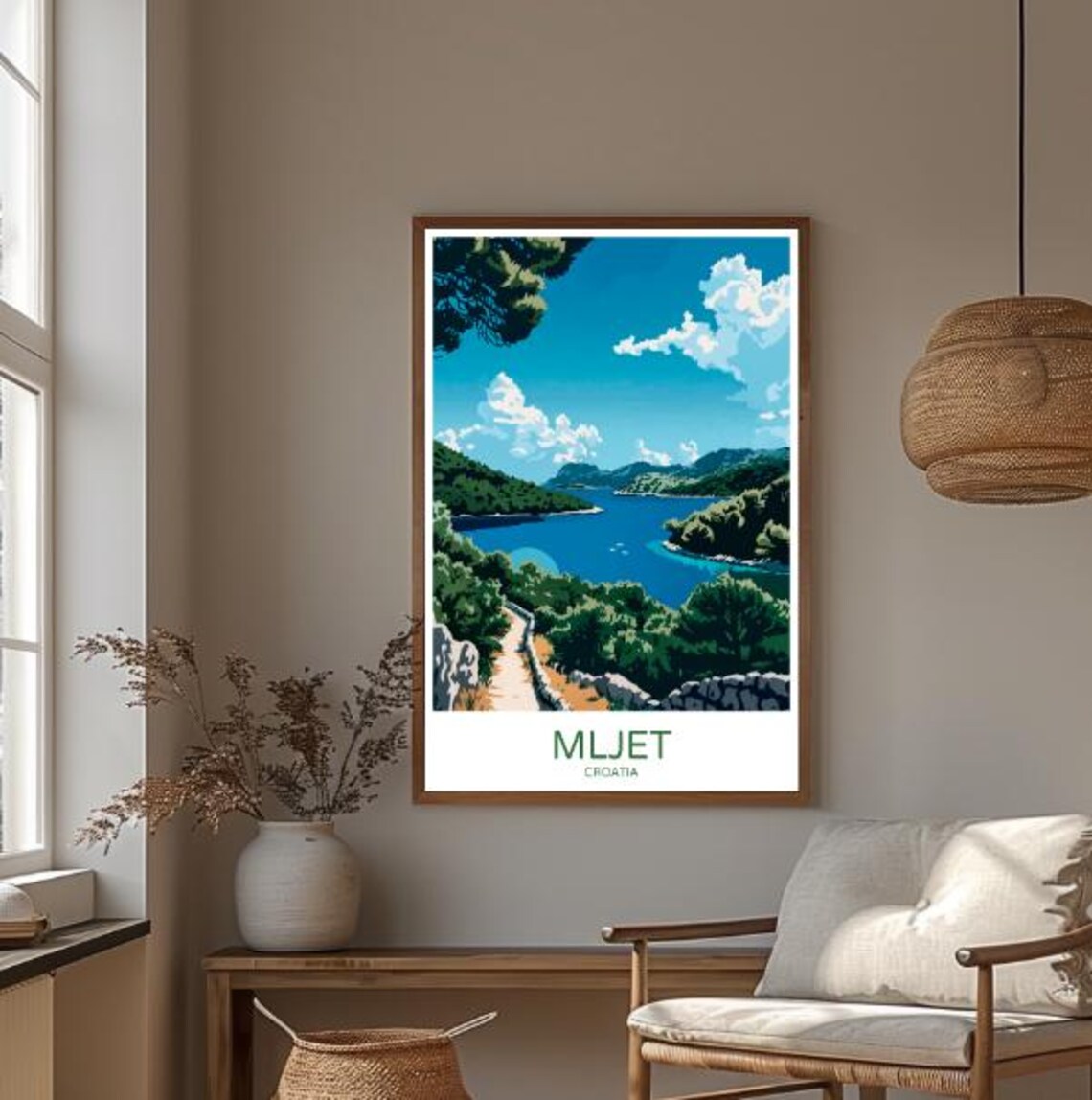 Mljet Croatia National Park Forest Trails Island Travel Poster - Image 3
