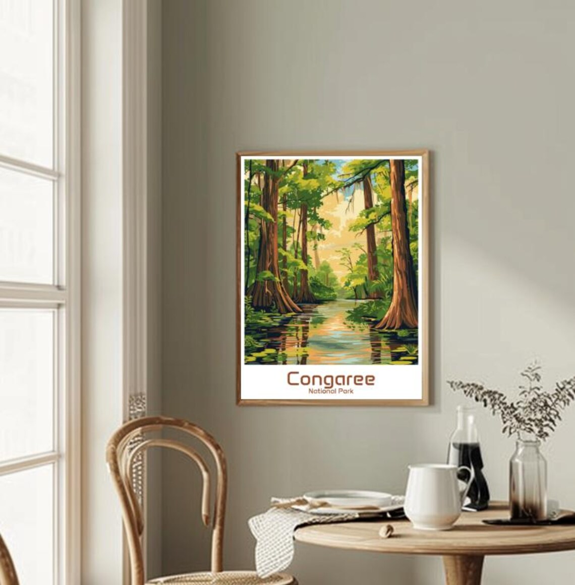 Congaree National Park Cypress Swamp Sunlit Water Scenic Poster - Image 2