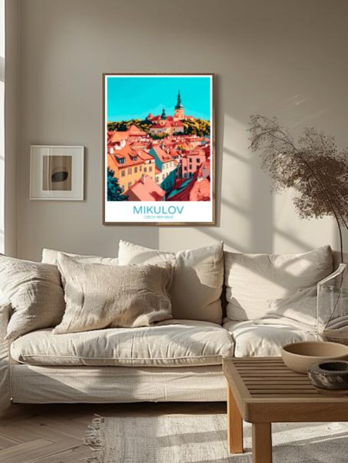 Mikulov Czech Republic Castle Town Rooftops Vintage Travel Poster - Image 2