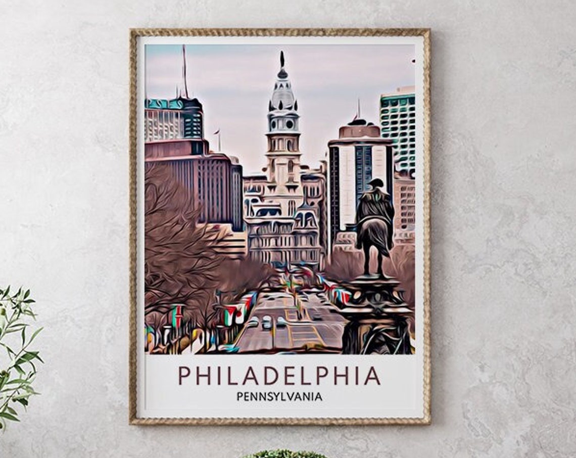 Philadelphia Philadelphia Art Philadelphia Gift Housewarming Gift Philadelphia Wall Art Philadelphia Print Art Print Poster Travel - Image 2