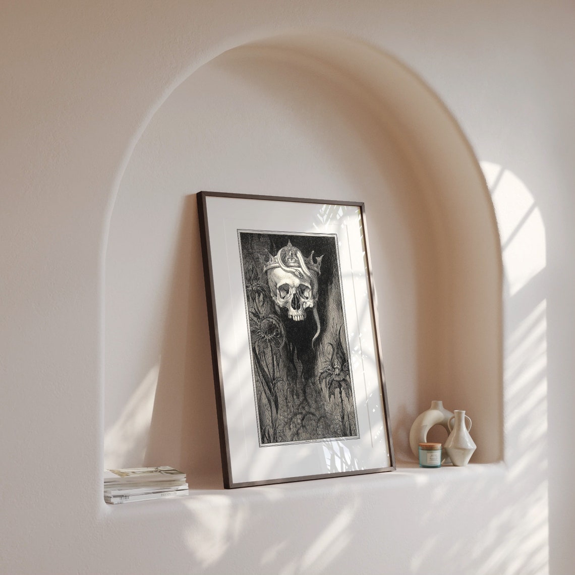 Crowned Skull With a Snake Henry Keen Gothic Engraving Art Poster - Image 3
