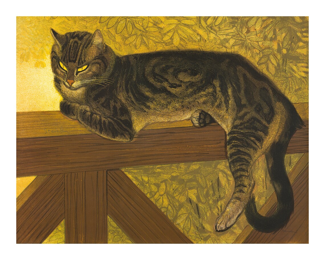 Steinlen-Inspired Vintage Art Nouveau Cat Art Print - Image 2