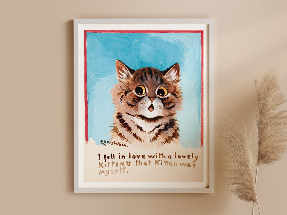 Vintage Louis Wain Kitten Art Print, Nursery Decor - Image 3