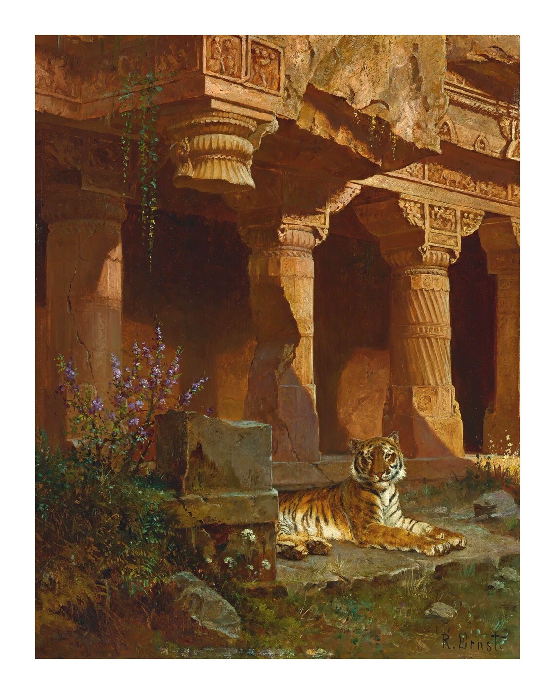 Vintage Tiger At Rest, Rudolf Ernst Art Print - Image 2
