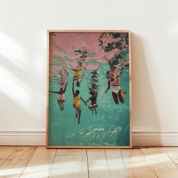 Black Woman Swimming - Afrocentric Art
