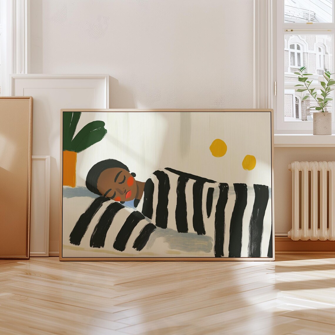Black Woman Wall Art, Abstract Female Figure