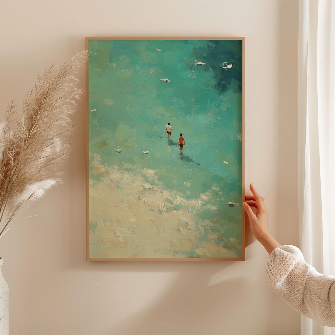 People By The Sea, Minimalist Seascape Poster